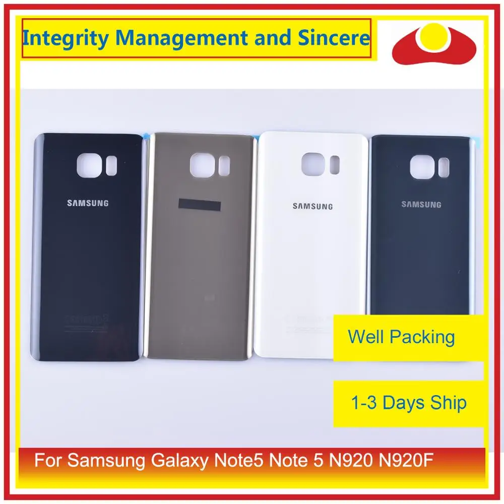 10 шт./лот для Samsung Galaxy Note5 Note 5 N920 N920F корпус батарейного отсека задняя стеклянная