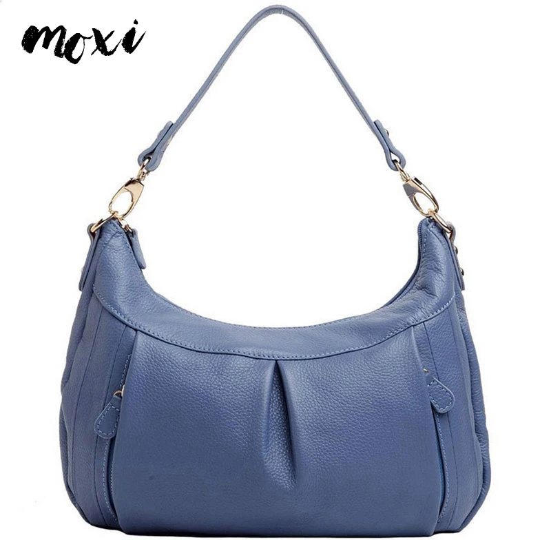 

MOXI Women Messenger Bag Genuine Cow Leather Handbag Female England Leisure Style Ladies Crossbody Bags Bucket Women Bag