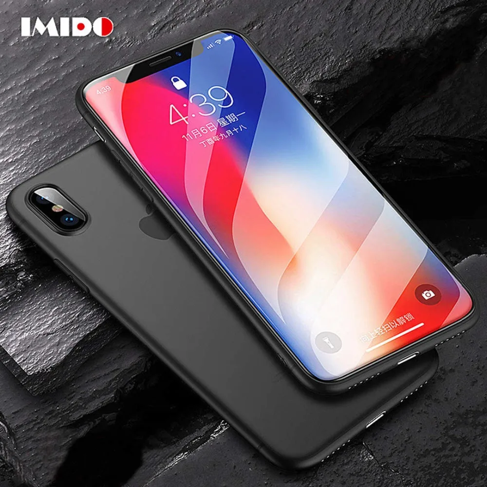 

IMIDO Cute Matte Clear Phone Case For iPhone XS MAX Transparent Ultra-thin Soft TPU Back Cover For iPhone X XR XS 8 7 Plus Coque