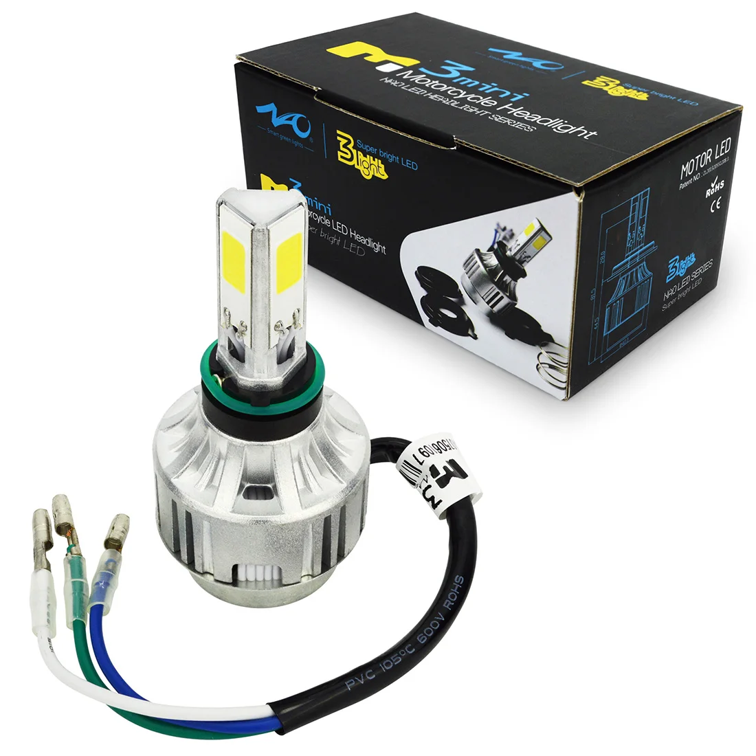 Universal H4 Hi/Lo LED Motorcycle Headlight bulbs Motor Motorbike