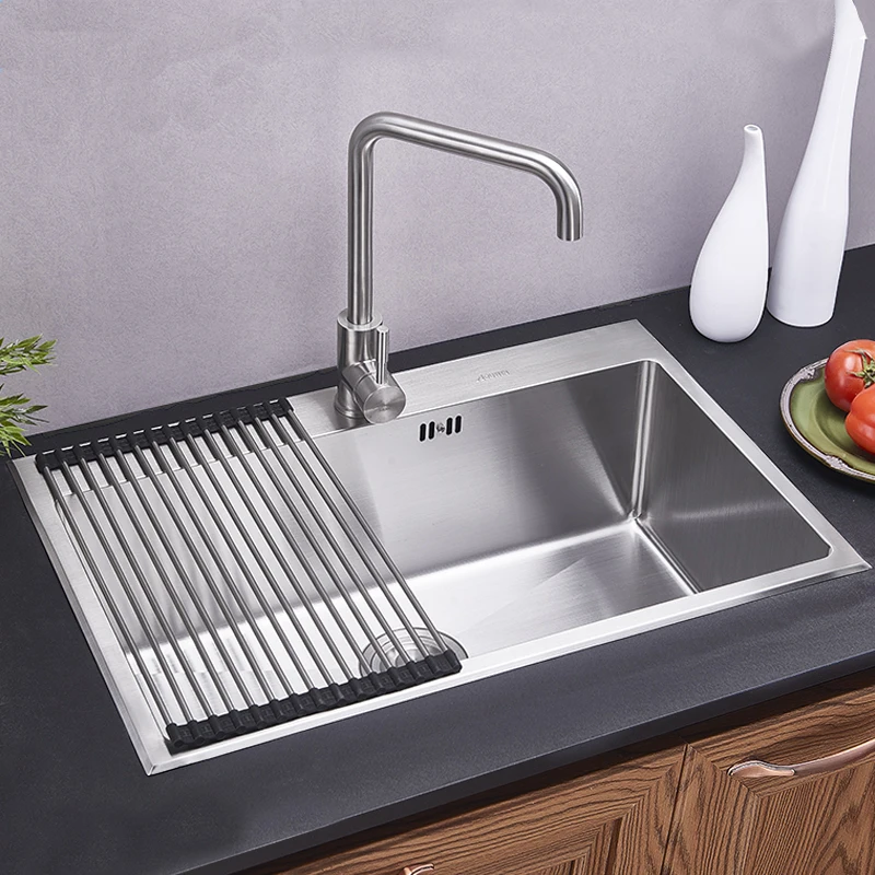 hot hand made brushed 304 stainless steel kitchen sink faucet kitchen accessories single bowl - Brushed Steel Kitchen Sinks hot hand made brushed 304 stainless steel kitchen sink faucet kitchen accessories single bowl - Brushed Steel Kitchen Sinks