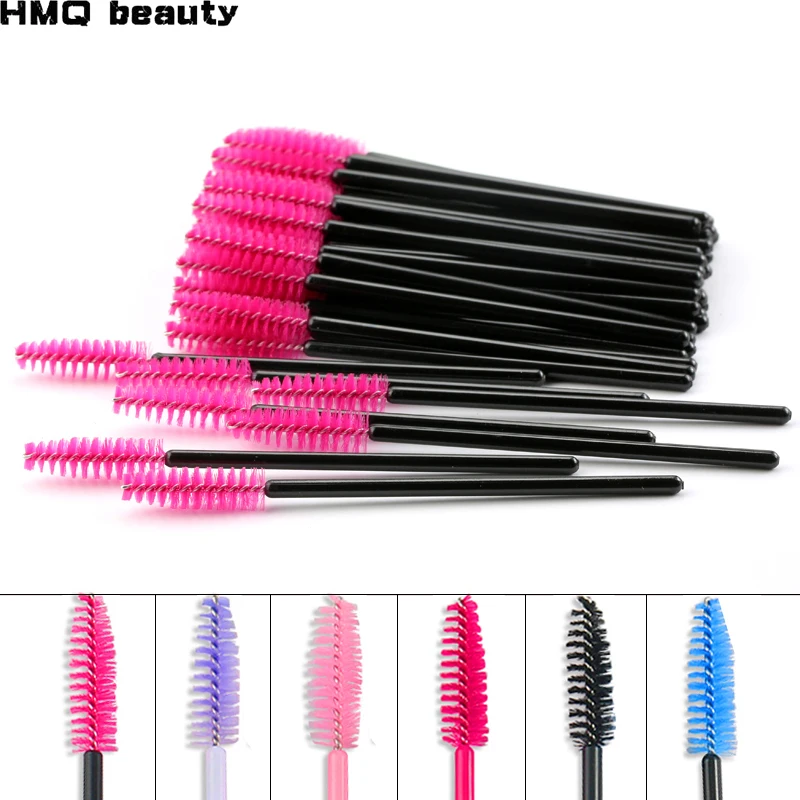 

50pcs Disposable Eyebrow Brush Eyelash Brush Long Rod Can Be Bent on Makeup Natural Eyelash Brush Makeup Eyelashes Comb