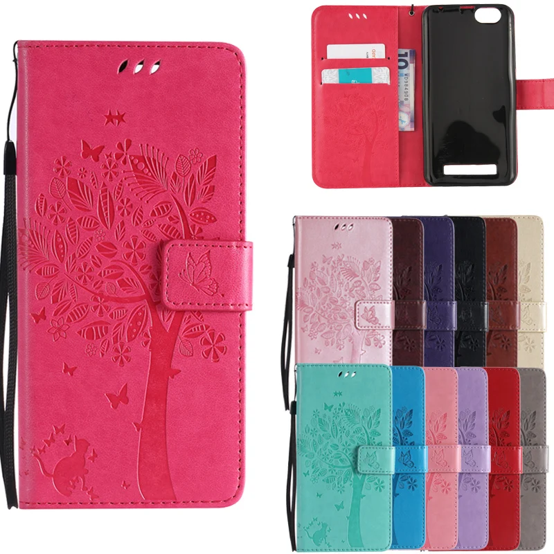 

3D Tree Phone Cases for Lenovo Vibe C A2020 A2020a40 Luxury Wallet Flip Leather Stand Cover for Lenovo A 2020 Cartoon Cat Coque