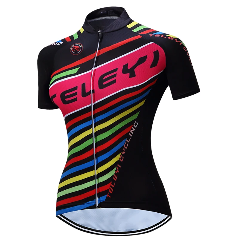 Pink Cycling Jersey Women Bike Top Shirt Summer Short Sleeve MTB Cycling Clothing Ropa Maillot Ciclismo Racing Bicycle Clothes