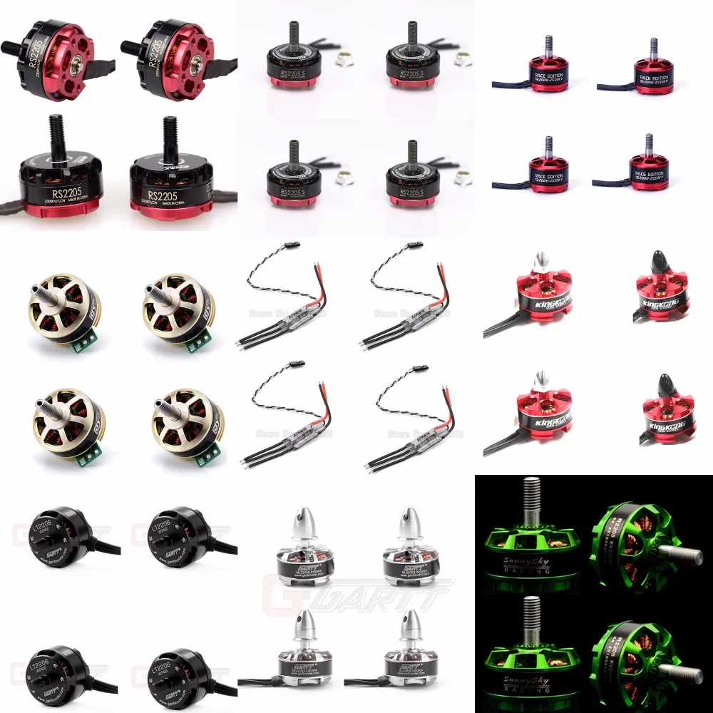 FPV Гонщик Quad Частей Combo Айкон BLHeli_S 30A ESC с Emax DYS RS2205S 2300kv Двигателя Для 4 &quot5&quot 6 &quotFPV
