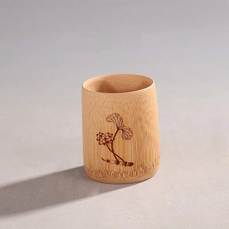 Бамбуковая чашка с логотипом, Экологичная чашка для чая, газированная боьшая чашка для пикника, украшения дома