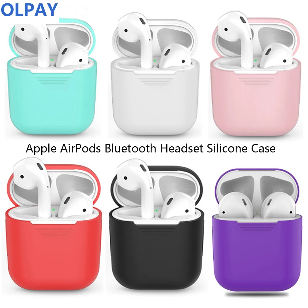 

TPU Silicone Bluetooth Wireless Headset AirPods Cover Leather Case Apple Airpods Charge Box