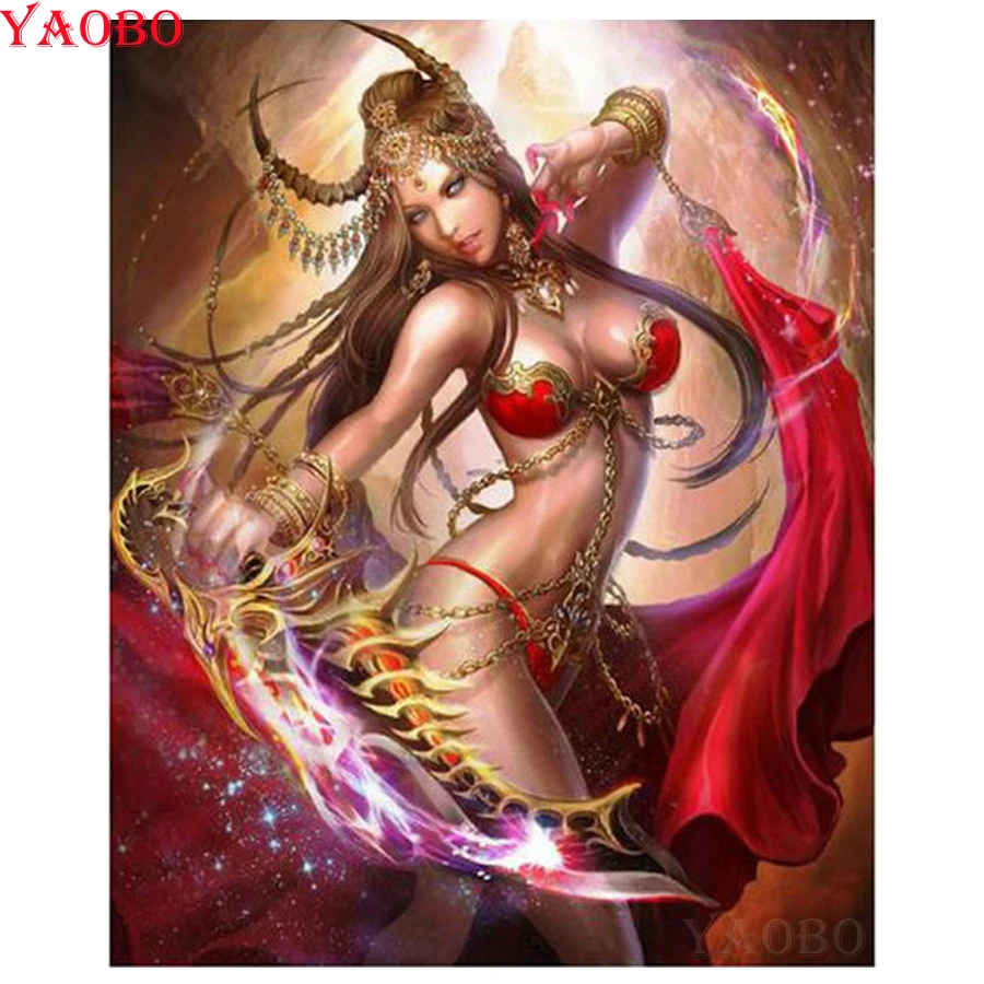 

Full Square/Round Drill 5D DIY Diamond Painting Female warrior Japanese Anime Cross Stitch girl Embroidery Diamond Mosaic Decor