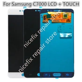 

100% test new LCD display complete assembly for Samsung Galaxy C7 C7000 LCD screen touch panel digitizer glass black white gold