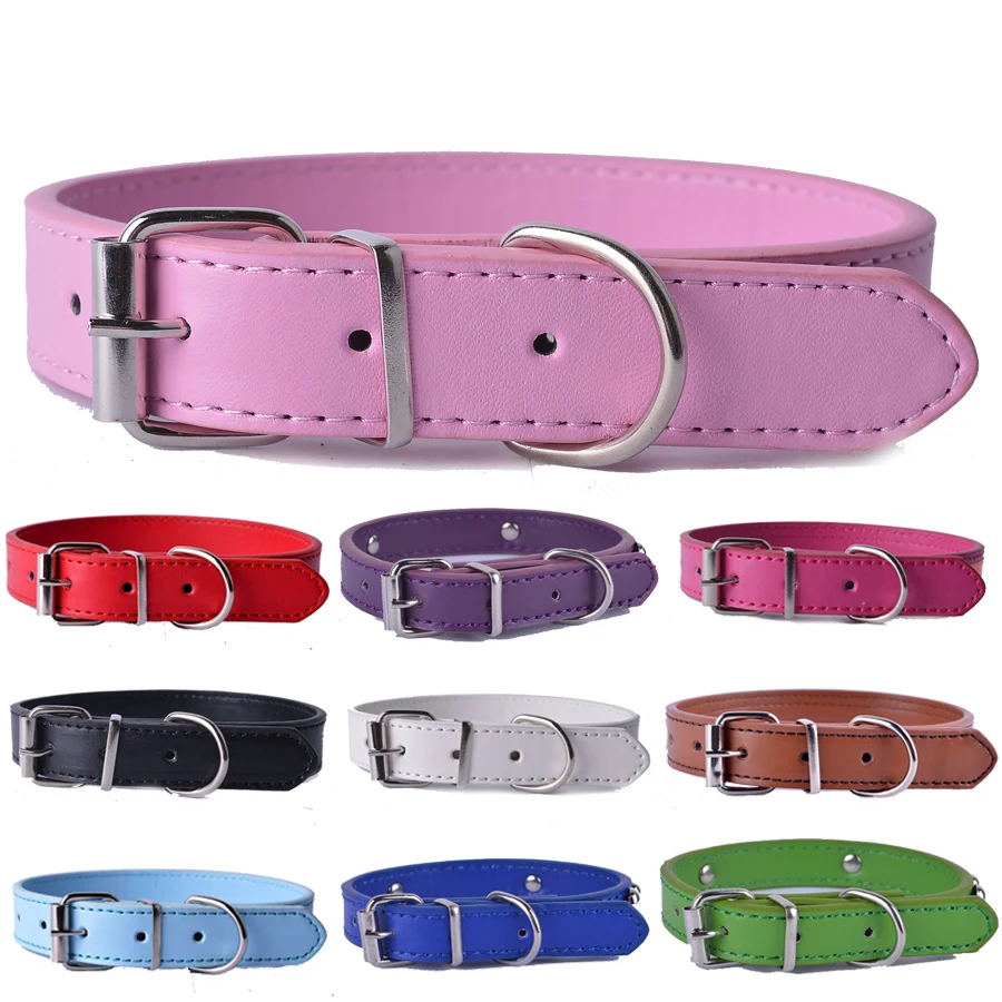 10pcs/lot Mixed Colors Pu Leather Dog Cat Collars Adjustable Pet Puppy Neck Strap For Small Dogs ...