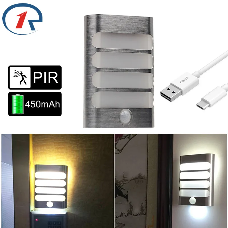 ZjRight LED إضاءة الخزانات توفير الطاقة اللاسلكية PIR السيارات محس حركة الجدار مصباح المطبخ خزانة غرفة النوم بهو درج الإضاءة
