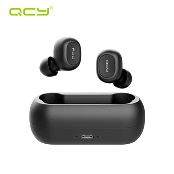QCY QS1 T1C Mini Dual V5.0 беспроводные наушники Bluetooth наушники 3D стерео звуковые наушники с двойным микрофоном и зарядным устройством