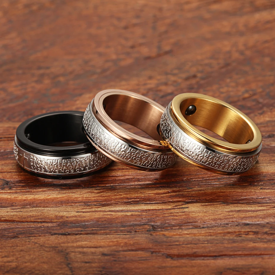 WelMag модное мужское гематитовое магнитное кольцо здоровья из нержавеющей стали двойное кольцо обручальное кольцо ювелирные изделия для женщин
