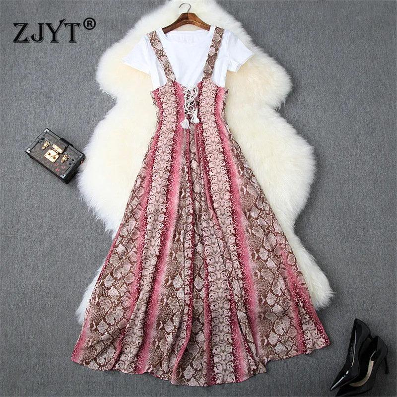 Новые модные женские дизайнерские летние платья Vestidos с коротким рукавом белая футболка+ винтажные бандажные платья шифоновые длинные платья femme