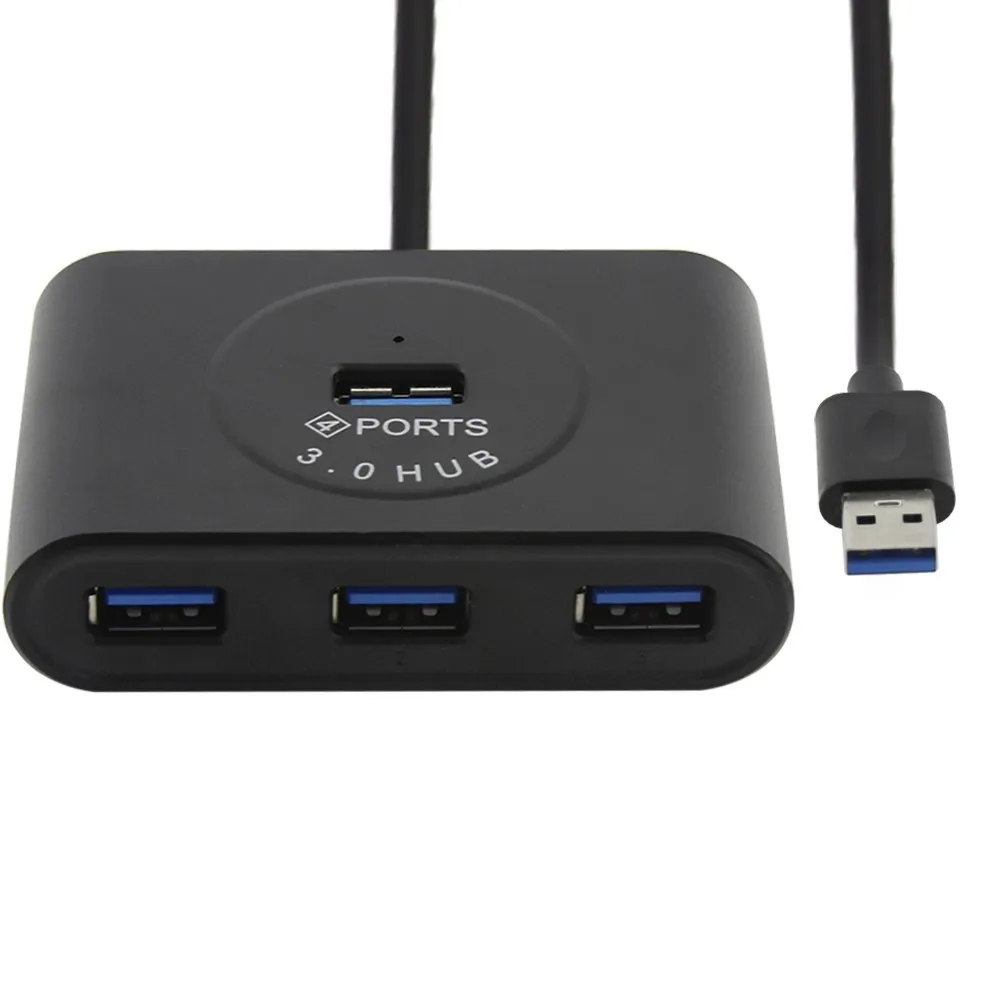 Usb-хаб Usb 3,0 концентратор 2,0 Мульти Usb разветвитель 4 порта Супер скорость несколько 3 хаб Usb3.0 концентратор порт кардридер для ПК ноутбука - Цвет: Black
