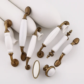 

Brand New 2PCS European Ceramic Kitchen Door Handles Cupboard Wardrobe Drawer Wine TV Cabinet Pulls Handles and Knobs
