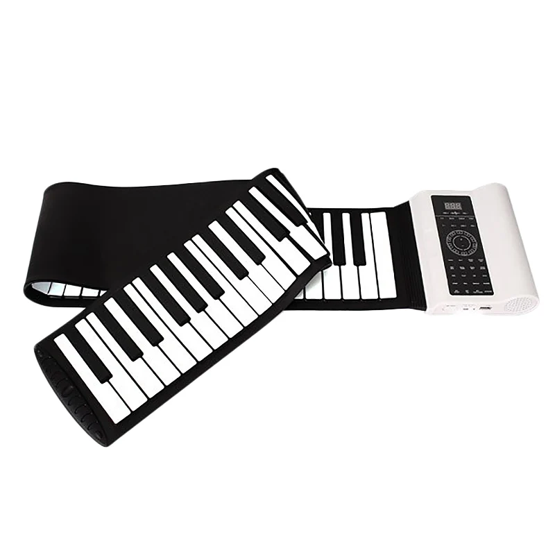 Black EU Plug Профессиональный 88 ключ Midi электронная клавиатура рулон пианино силиконовая Гибкая с педалью - Цвет: Black EU Plug