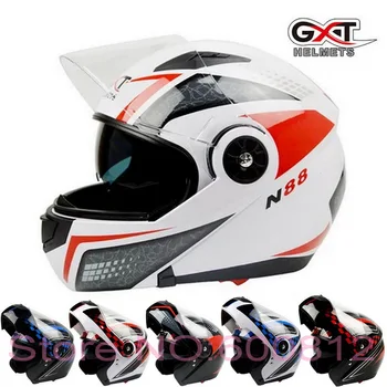 

2017 New GXT exposing face motorcycle helmet anti-fog double lens flip up motorbike helmets full-covered moto racing helmets