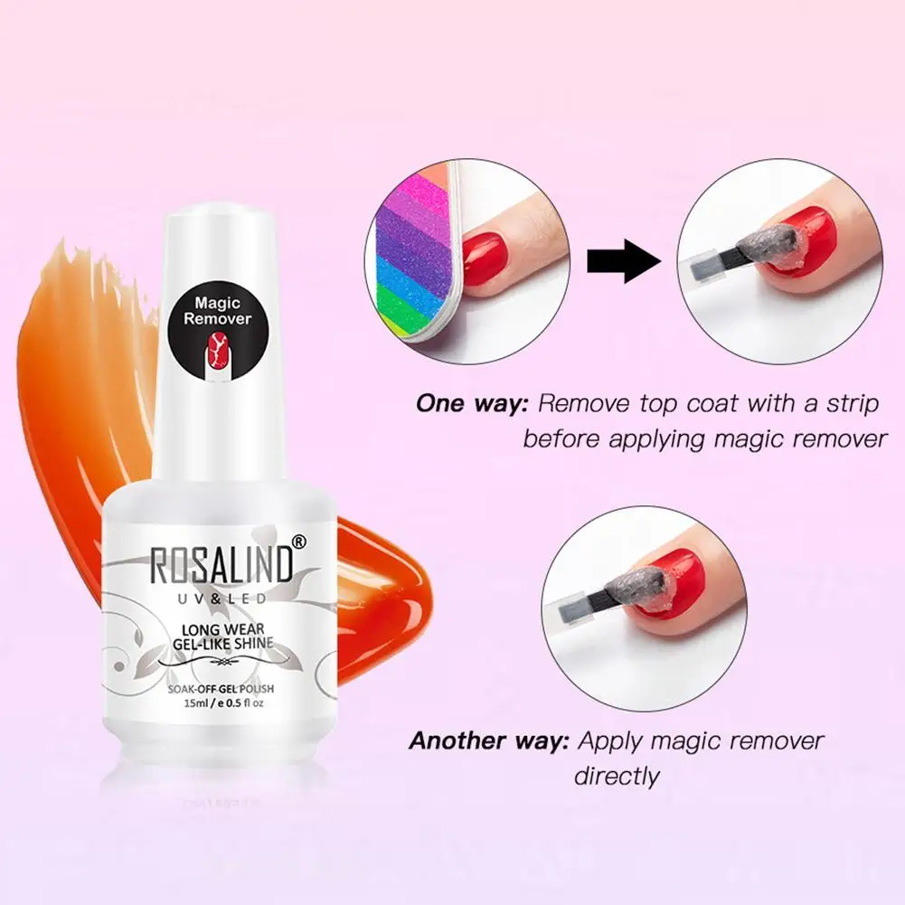 

ROSALIND Magic Nail Polish Remover Unloaded Glue Soak Off Burst Gel Lacquer new arrival