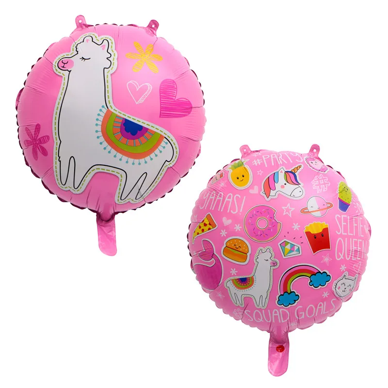 

50pcs/lot Llama foil balloons Happy birthday party decorations KIDS Globos babyshower boy girl Inflatable Alpaca balloon