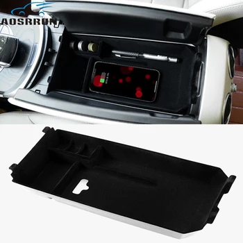 

car-styling Mobile phone wireless charging middle Store content Box Car Accessories For Mercedes Benz C-Class W205 C200 C300 GLC