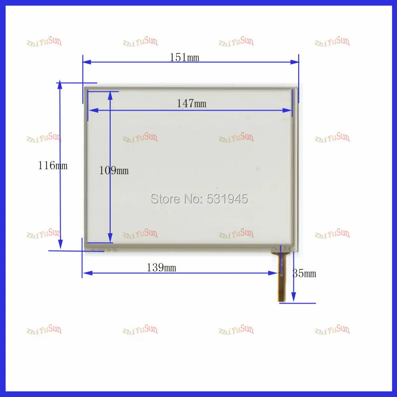 

ZhiYuSun New 7 inch TOUCH Screen panels 151mm*116mm for GPS or commercial use post 151*116 on A070SN02 and HJ070NA-07B display