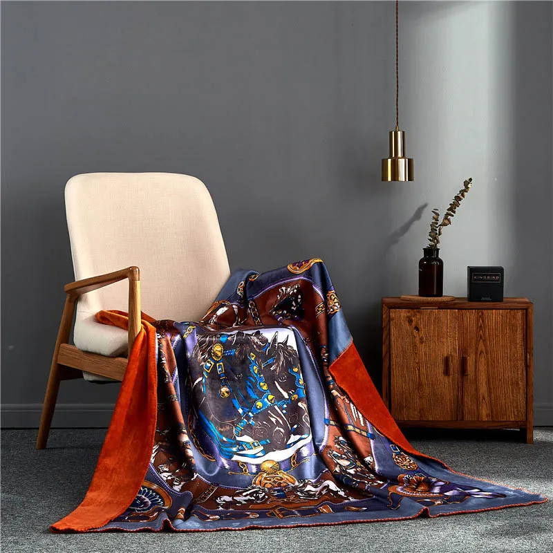 Современный роскошный, двойной слой мягкие покрывала для кресла наволочка, домашний декор вязаный плед путешествия вес Гравитация одеяло s массивное пледы одеяло - Цвет: 8