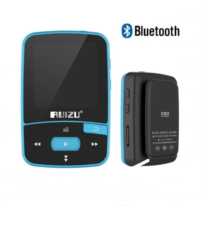 Ruizu X50 Спорт Аудио Мини Bluetooth Mp3 плеер аудио Mp3 с широким диапазоном, цифровой Hi-Fi Экран Fm Flac Usb 8 Гб без потерь