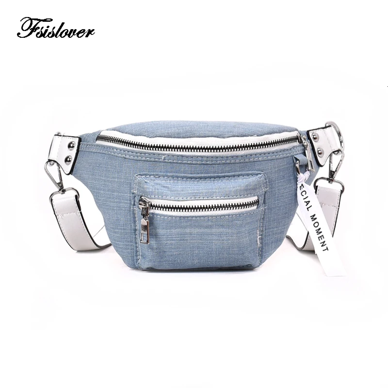 

Waist Bag Women Denim Fanny Pack Ladies Messenger Bags Belt Wallet Money Bag Canvas Waist Packs Travel Pouch Bag Bolsa Feminina