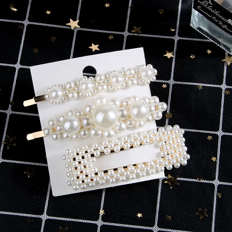 Korea Hair Pin Pearl Women Hair Clip Pin Set Barrette Headwear Hair Accessories Hair Jewelry Sets Ornament Metal Haripins