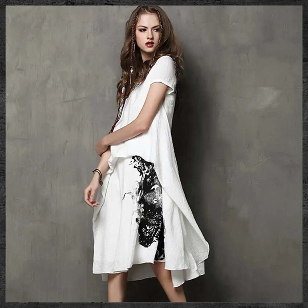 2017 г. летние женские платье Boho Новый платья Vestido Повседневный халат Свободные