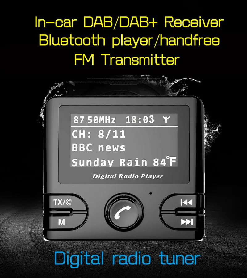 Bluetooth беспроводной fm-передатчик автомобильный Dab gps приемник DAB/DAB + В-автомобиль радио DAB + авторадио адаптер тюнер аудио выход