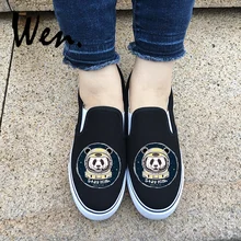 Вэнь дизайн панда астронавт Вселенная космонавта слипоны холст тренажерный зал обувь для девочек и мальчиков