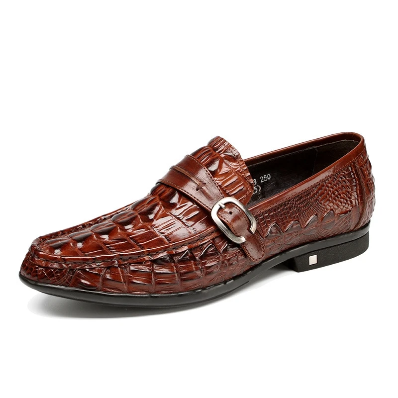 

Mens Casual Wedding Shoe Genuine Leather Shoes Brand Formal Oxfords Evening Shoes Large Size Crocodile Pattern Shoes JMH-B0053
