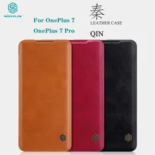 For OnePlus 7 Pro Flip Case OnePlus7 Cover Nillkin Qin Vintage Leather Flip Cover Card Pocket wallet For OnePlus7 Pro Phone Bags