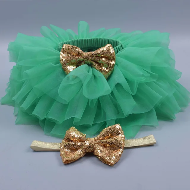 Baby Girls Tulle Tutu Bloomers Infant Newborn Diapers Cover 2pcs Short Skirts+Headband Set tutu skirt girls skirts rainbow skirt 3