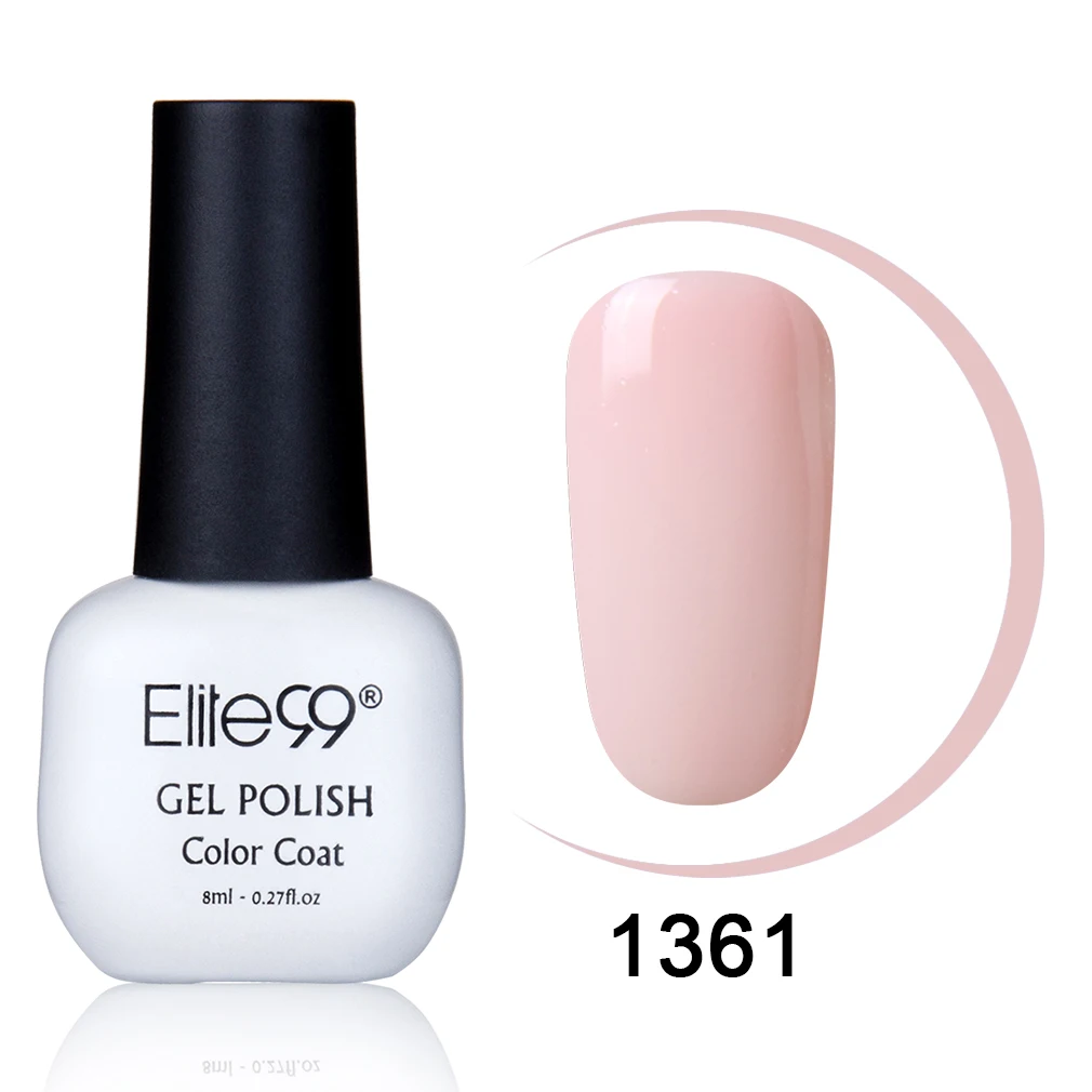 Elite99, 8 мл, чистый цвет, Гель-лак, светодиодный, лампа для ногтей, глазурь, краска, впитывается, сделай сам, УФ, великолепный, цветной, долговечный, УФ-гель, сделай сам, дизайн ногтей - Цвет: 1361 MistyRose