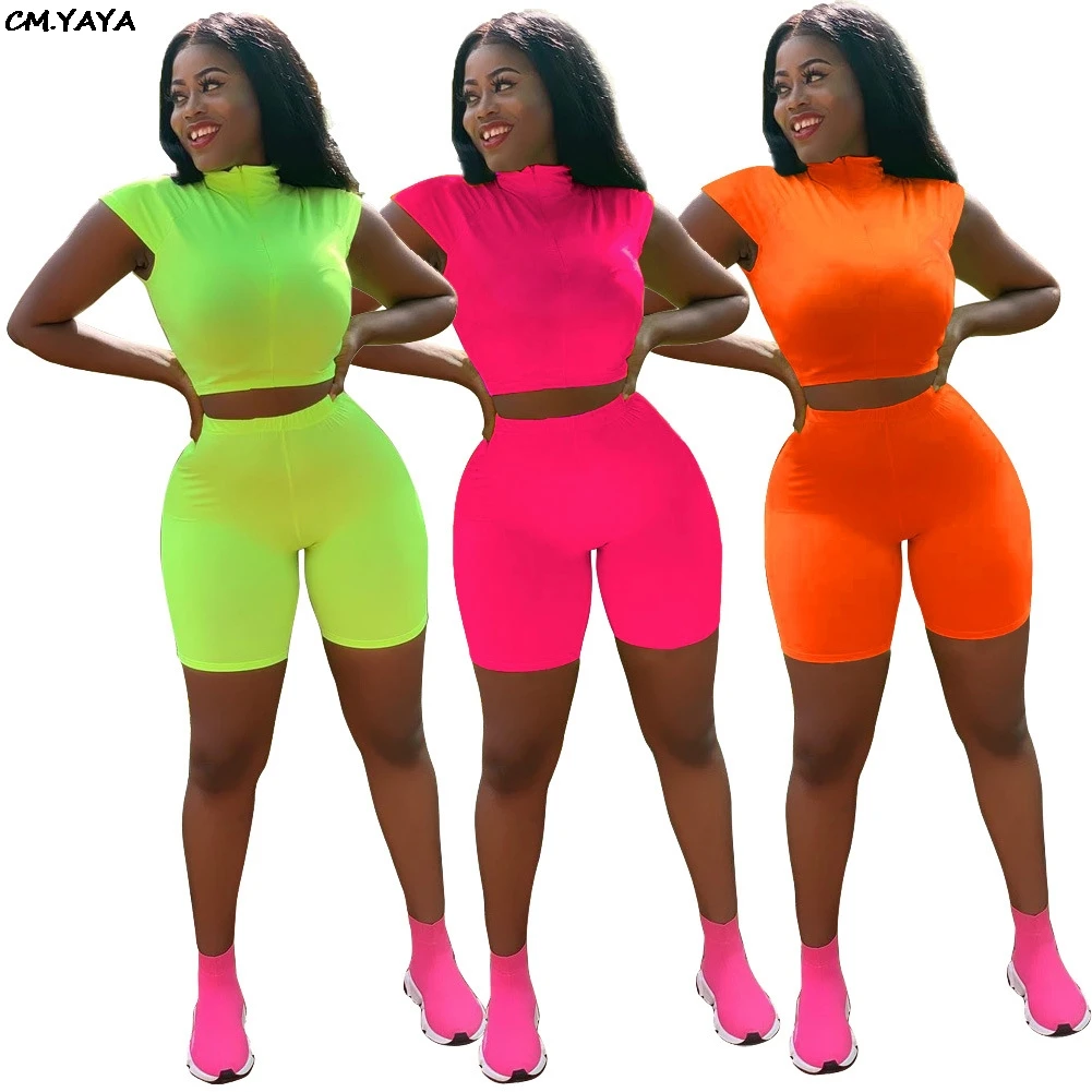 

2019 women new summer solid short sleeve top tee & shorts suit two piece set fashion sporting tracksuit outfit 3 colors GLYM8432