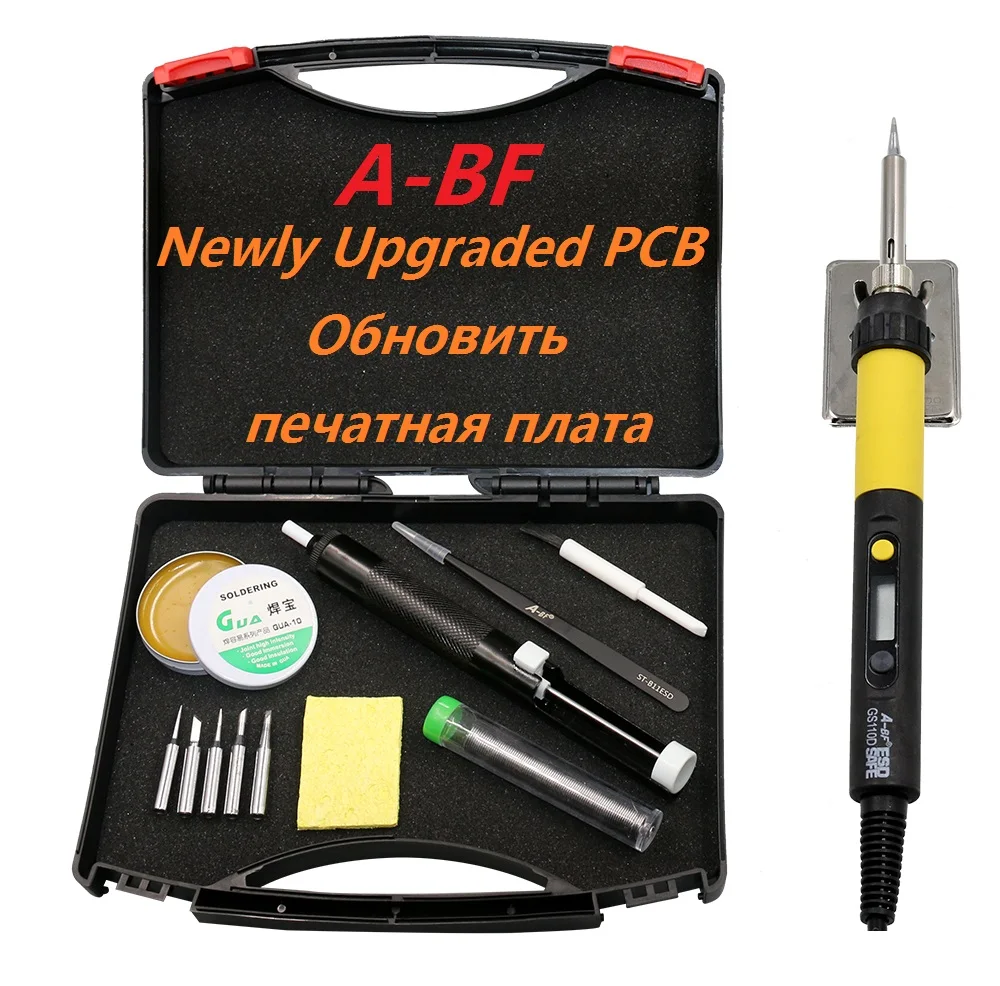 

Transparent 60W soldering iron BF836 adjustable temperature soldering iron kit 220V 110V with soldering tips tweezer tip cleaner