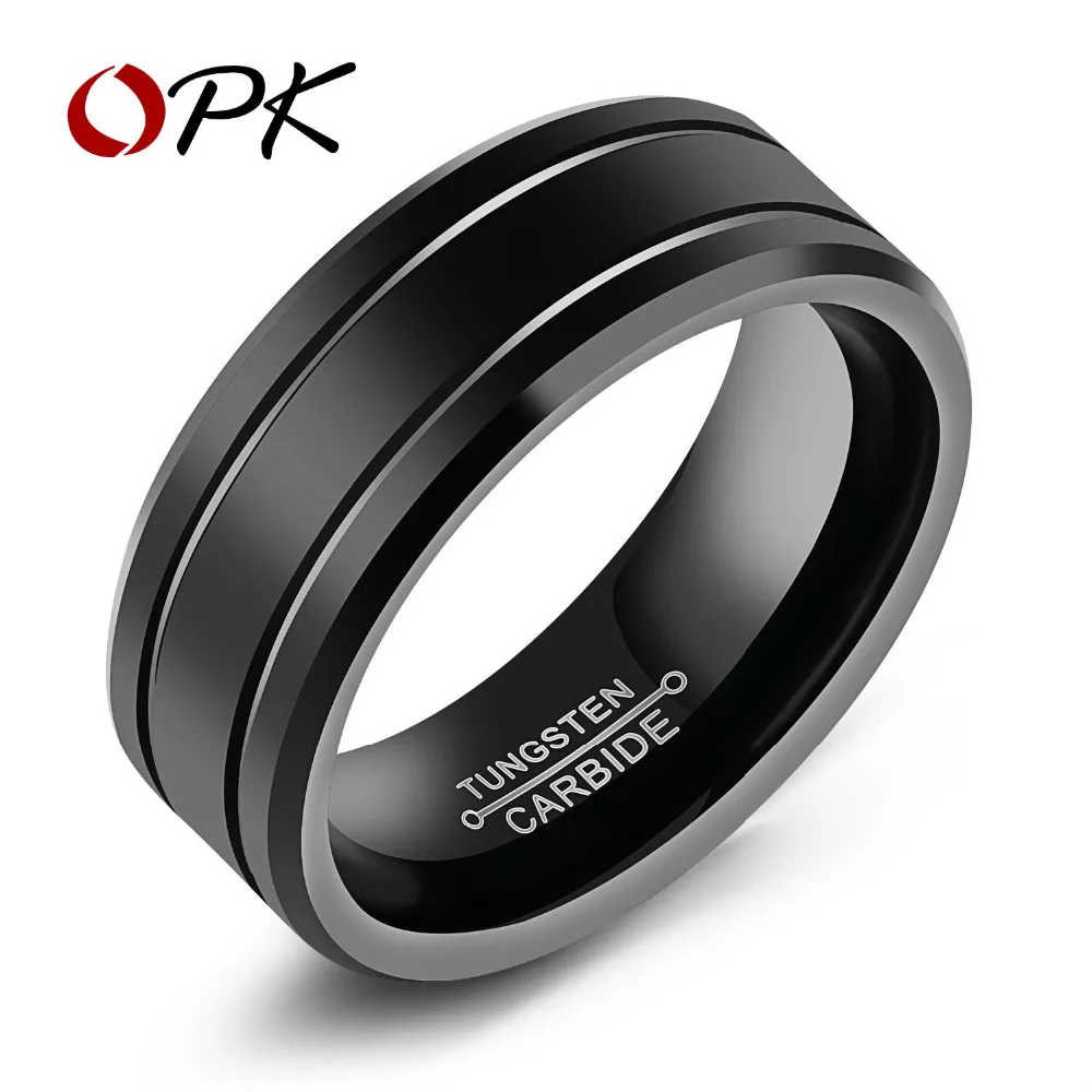 

OPK Tungsten Cool Men Rings High Polished Vintage Design 8mm Width Size 8 To 12 Accessory Band Gift For Men And Boy WJ245