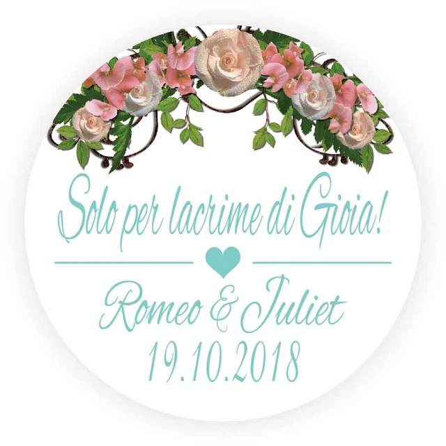 DouxArt 100pcs Favors Stickers Personalized Wedding Solo per lacrime di  Gioia - 40mm Labels Seals Communion Handmade V1304 - AliExpress