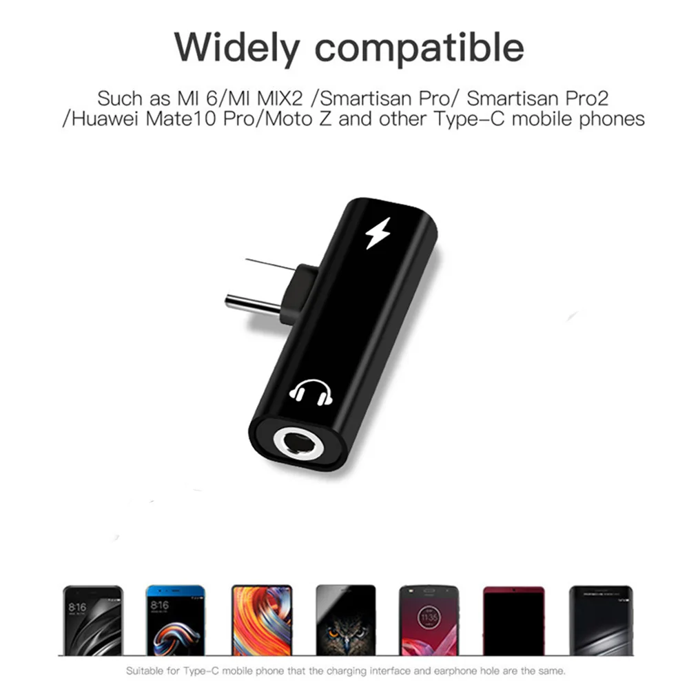 Чери Тип C 3 5 мм разъем 2 в 1 адаптер для зарядки аудио Samsung Huawei Xiaomi Onplues USBC зарядное