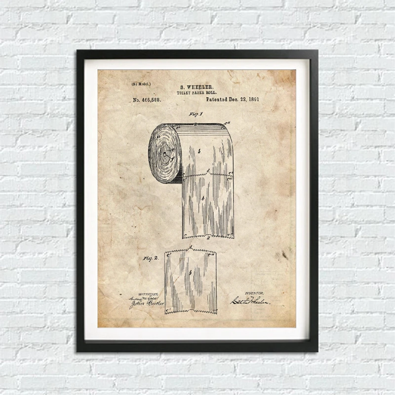 Bathroom Blueprints Wall Print