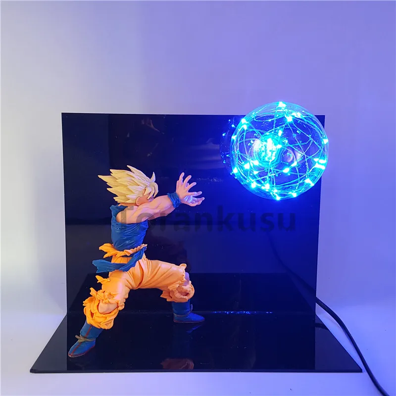 Dragon Ball Z Goku фигурка Супер Saiyan Kamehameha Светодиодная лампа аниме Dragon Ball Z фигурка игрушки Сон Гоку лампа