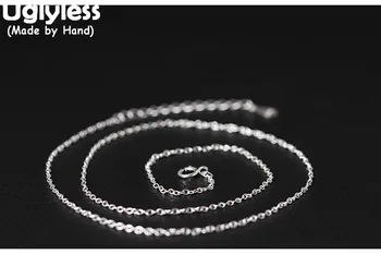 

Uglyless Real S 925 Sterling Silver Necklace without Pendant Unisex Thin Cross Chains Simple Fashion Chokers Bijoux Fine Jewelry