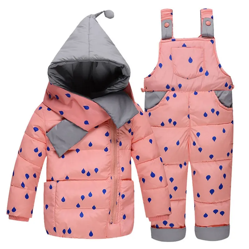 Children's Snow Hooded Coats Winter Warm Outerwear Newborns Girl Boys