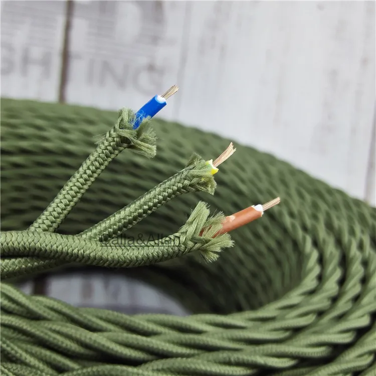 3x0.75 Vintage fabric Wire Twisted Cable Retro Braided Electrical Wire