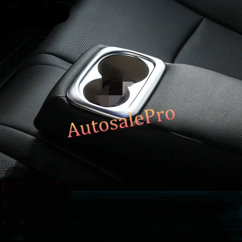 

For Honda Civic 10th Sedan 2016 2017 Matte Chrome Rear Seat Water Cup Holder Frame Cover Trim