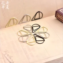 Metal Material Drop Shape Paper Clips gold silver color funny kawaii bookmark office shool stationery marking clips