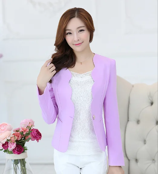 Мини-приталенный Блейзер, пиджак Sim Fit, офисный Женский блейзер - Цвет: Фиолетовый